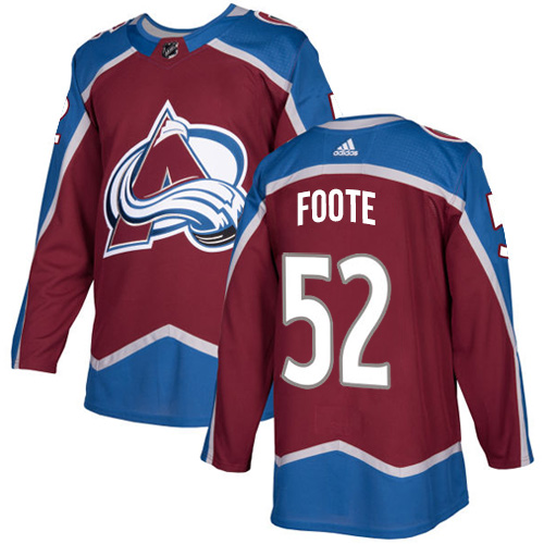 Adidas Men Colorado Avalanche 52 Adam Foote Burgundy Home Authentic Stitched NHL Jersey